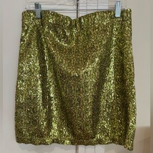Pink Tartan Gold Sequin Skirt
